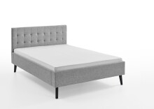 Polsterbett >Empire< Liegefläche 140x200 cm, Farbe Grau – Stellmaß: 146x100x210cm (BxHxT)