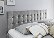 Polsterbett >Empire< Liegefläche 180x200 cm, Farbe Grau – Stellmaß: 186x100x210cm (BxHxT)