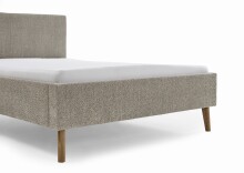 Polsterbett >Kreta< Liegefläche 140x200 cm, Farbe Taupe – Stellmaß: 146x100x210cm (BxHxT)