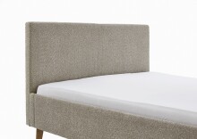 Polsterbett >Kreta< Liegefläche 140x200 cm, Farbe Taupe – Stellmaß: 146x100x210cm (BxHxT)