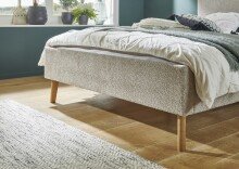 Polsterbett >Kreta< Liegefläche 140x200 cm, Farbe Taupe – Stellmaß: 146x100x210cm (BxHxT)