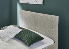 Polsterbett >Kreta< Liegefläche 140x200 cm, Farbe Taupe – Stellmaß: 146x100x210cm (BxHxT)