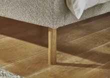 Polsterbett >Kreta< Liegefläche 140x200 cm, Farbe Taupe – Stellmaß: 146x100x210cm (BxHxT)