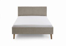 Polsterbett >Kreta< Liegefläche 140x200 cm, Farbe Taupe – Stellmaß: 146x100x210cm (BxHxT)
