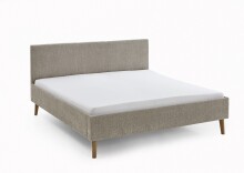 Polsterbett >Kreta< Liegefläche 180x200 cm, Farbe Taupe – Stellmaß: 186x100x210cm (BxHxT)
