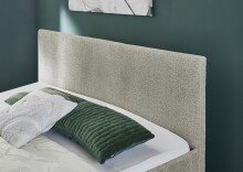 Polsterbett >Kreta< Liegefläche 180x200 cm, Farbe Taupe – Stellmaß: 186x100x210cm (BxHxT)