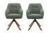 Armlehnstuhl >Avola< (2er-Set) Waldgrün, 360° drehbar, Federkern - 57x87x65 (BxHxT)