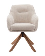 Armlehnstuhl >Avola< (2er-Set) leinen-beige, 360° drehbar, Federkern - 57x87x65 (BxHxT)