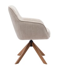 Armlehnstuhl >Avola< (2er-Set) leinen-beige, 360° drehbar, Federkern - 57x87x65 (BxHxT)