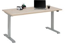 Schreibtisch >e-desk< in Eiche/alu- 160x72x80...