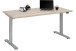 Schreibtisch >e-desk< in Eiche/alu- 160x72x80 (B/H/T) elektrisch verstellbar