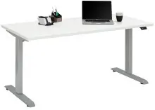 Schreibtisch >e-desk< in weiss/alu - 120x72x72...