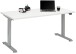 Schreibtisch >e-desk< in weiss/alu - 120x72x72 (B/H/T) elektrisch verstellbar
