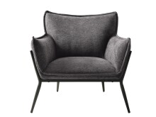 Loungesessel >Calgary< Stoff mit Melange-Effekt in dunkelgrau - 83x82x79 (BxHxT)