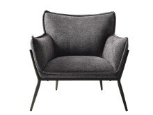 Loungesessel >Calgary< Stoff mit Melange-Effekt in dunkelgrau - 83x82x79 (BxHxT)