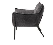 Loungesessel >Calgary< Stoff mit Melange-Effekt in dunkelgrau - 83x82x79 (BxHxT)