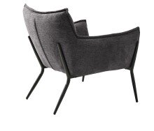 Loungesessel >Calgary< Stoff mit Melange-Effekt in dunkelgrau - 83x82x79 (BxHxT)