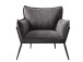Loungesessel >Calgary< Stoff mit Melange-Effekt in dunkelgrau - 83x82x79 (BxHxT)