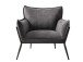 Loungesessel >Calgary< Stoff mit Melange-Effekt in dunkelgrau - 83x82x79 (BxHxT)