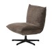 Loungesessel >Fraser< drehbar, Gestell schwarz, Chenille schoko-braun - 70x88x83 (BxHxT)