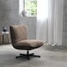 Loungesessel >Fraser< drehbar, Gestell schwarz, Chenille schoko-braun - 70x88x83 (BxHxT)