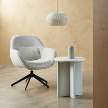 Loungesessel >Lynn< drehbar, Bouclé-Garneffekt creme-weiss - 74x85x77 (BxHxT)
