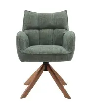 Armlehnstuhl >Marilla< (2er-Set) drehbar, Federkern,  Chenille waldgrün - 59x86x65 (BxHxT)