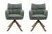 Armlehnstuhl >Marilla< (2er-Set) drehbar, Federkern,  Chenille waldgrün - 59x86x65 (BxHxT)