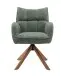 Armlehnstuhl >Marilla< (2er-Set) drehbar, Federkern,  Chenille waldgrün - 59x86x65 (BxHxT)