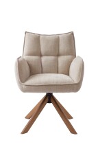 Armlehnstuhl >Marilla< (2er-Set) drehbar, Federkern,  Chenille beige - 59x86x65 (BxHxT)