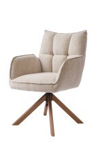 Armlehnstuhl >Marilla< (2er-Set) drehbar, Federkern,  Chenille beige - 59x86x65 (BxHxT)