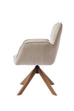 Armlehnstuhl >Marilla< (2er-Set) drehbar, Federkern,  Chenille beige - 59x86x65 (BxHxT)