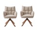Armlehnstuhl >Marilla< (2er-Set) drehbar, Federkern,  Chenille beige - 59x86x65 (BxHxT)