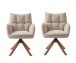 Armlehnstuhl >Marilla< (2er-Set) drehbar, Federkern,  Chenille beige - 59x86x65 (BxHxT)