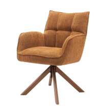 Armlehnstuhl >Marilla< (2er-Set) drehbar, Federkern, Chenille rostfarben - 59x86x65 (BxHxT)