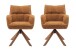Armlehnstuhl >Marilla< (2er-Set) drehbar, Federkern, Chenille rostfarben - 59x86x65 (BxHxT)
