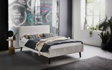 Polsterbett >Avola< Liegefläche 140x200 cm, Poso Farbe Beige – 146x100x210cm (BxHxT)