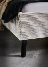 Polsterbett >Avola< Liegefläche 140x200 cm, Poso Farbe Beige – 146x100x210cm (BxHxT)
