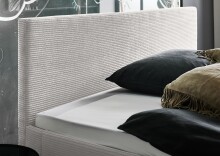 Polsterbett >Avola< Liegefläche 180x200 cm, Poso Farbe Beige – 186x100x210cm (BxHxT)