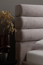 Polsterbett >Tampere< Liegefläche 180x200 cm in Taupe - 192x114x218cm (BxHxT)