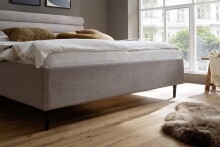 Polsterbett >Tampere< Liegefläche 180x200 cm in Taupe - 192x114x218cm (BxHxT)