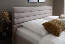 Polsterbett >Tampere< Liegefläche 180x200 cm in Taupe - 192x114x218cm (BxHxT)