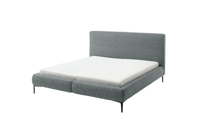 Polsterbett >Valparaiso< Liegefläche 140x200 in Blaugrau - 176x122x235 (BxHxT)