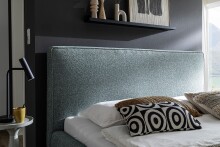 Polsterbett >Valparaiso< Liegefläche 180x200 cm, in Petrol , Stoffbezug - 216x122x235 (BxHxT)