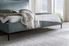 Polsterbett >Valparaiso< Liegefläche 180x200 cm, in Petrol , Stoffbezug - 216x122x235 (BxHxT)