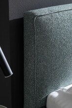 Polsterbett >Valparaiso< Liegefläche 180x200 cm, in Petrol , Stoffbezug - 216x122x235 (BxHxT)