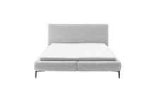 Polsterbett >Valparaiso< Liegefläche 180x200 cm, in Hellgrau - 216x122x235 (BxHxT)