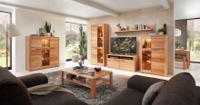 Wohnwand >Nature One< (4-teilig) in Kernbuche, teilmassiv - 330x203x45cm (BxHxT)