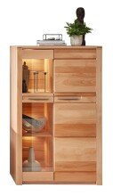 Wohnwand >Nature One< (4-teilig) in Kernbuche, teilmassiv - 330x203x45cm (BxHxT)