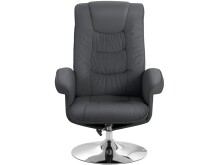 Relaxsessel >Kjersti< (2-teilig) mit Hocker, drehbar, Schwarz - 79x109x79cm (BxHxT)
